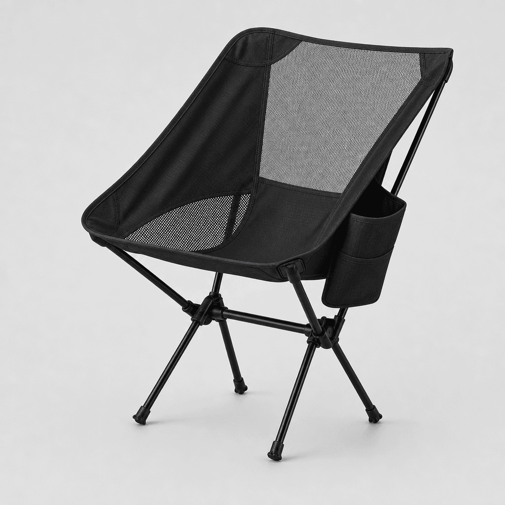 Black mecandoo chair with side pocket